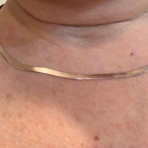 14k Rose Gold Snake Chain 17.7" over 925 silver